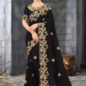 ইন্ডিয়ান জর্জেট শাড়ি ব্লাউজ পিস সহ