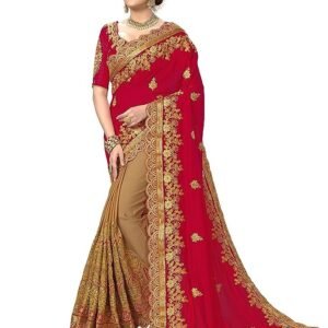 ইন্ডিয়ান জর্জেট শাড়ি ব্লাউজ পিস সহ