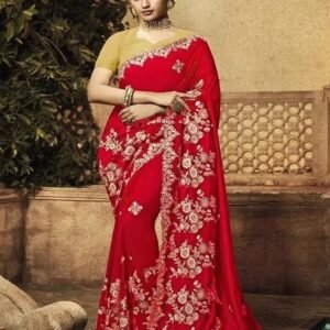 ইন্ডিয়ান জর্জেট শাড়ি ব্লাউজ পিস সহ