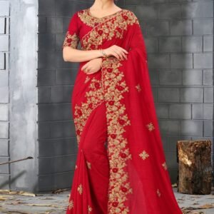 ইন্ডিয়ান জর্জেট শাড়ি ব্লাউজ পিস সহ