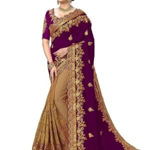 ইন্ডিয়ান জর্জেট শাড়ি ব্লাউজ পিস সহ