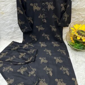 কামিজ স্টাইলের পাখি প্রিন্টের টু-পিস