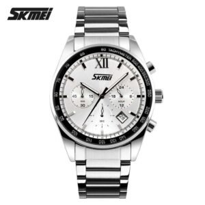 SKMEI 9096 Stainless Steel Quartz Analog Male Clock American Western Wristwatch Fashion Cheap Price Brand Men Watch