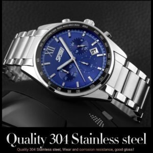 SKMEI 9096 Stainless Steel Quartz Analog Male Clock American Western Wristwatch Fashion Cheap Price Brand Men Watch
