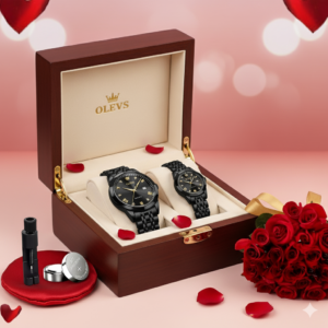 ​💖OLEVS লাক্সারি কাপল'স ওয়াচ সেট💓(বাটারফ্লাই লক)