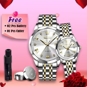 ​💖 OLEVS কাপল ওয়াচ সেট (সিটি লক) ✨