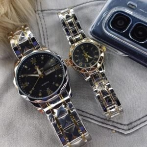 ​💎 প্রিমিয়াম লাক্সারি কাপল ওয়াচ সেট (উইথ গিফট বক্স) 💎