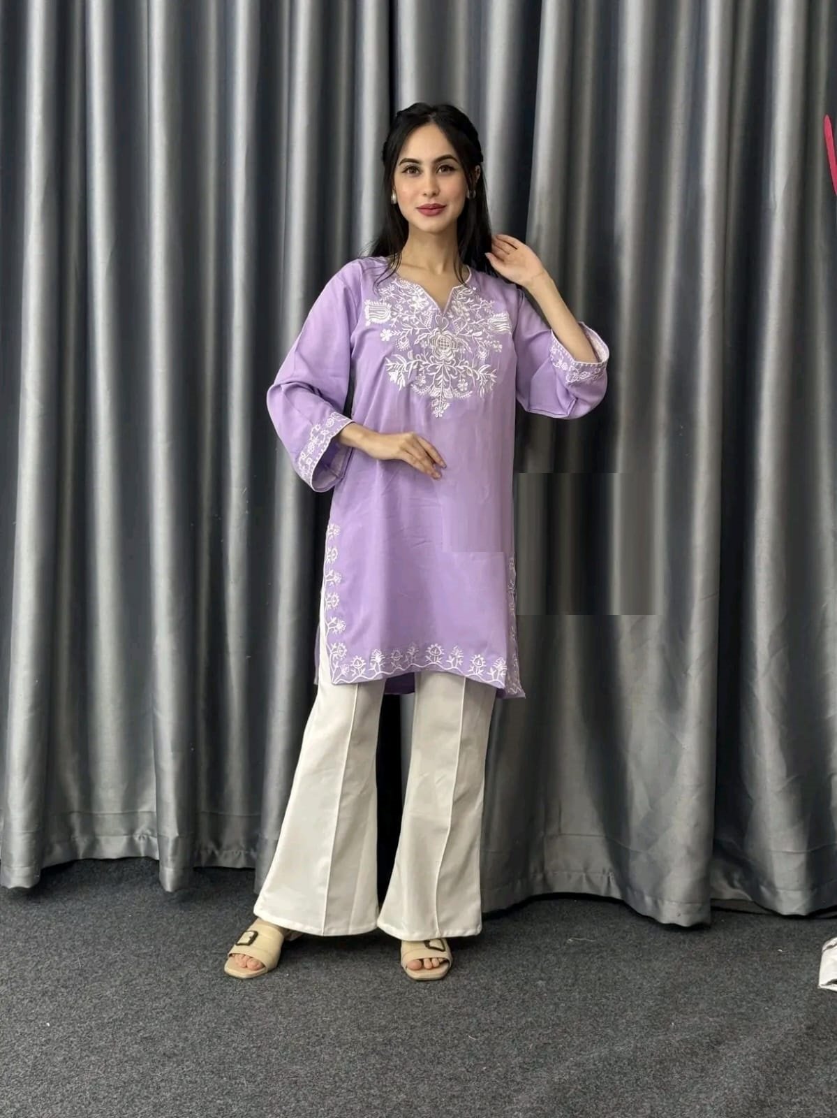 এমব্রয়ডারি মাইক্রো বাটার ওয়ান পিস(প্যান্ট হবে না)