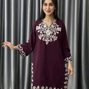 এমব্রয়ডারি মাইক্রো বাটার ওয়ান পিস(প্যান্ট হবে না)