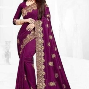 ইন্ডিয়ান জর্জেট শাড়ি ব্লাউজ পিস সহ