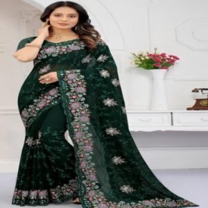 ইন্ডিয়ান জর্জেট শাড়ি ব্লাউজ পিস সহ