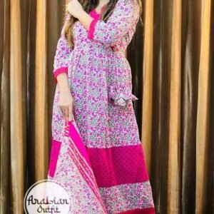 প্রিমিয়াম কটন আঙ্গোরাখা স্টাইল গাউন​