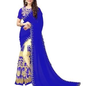 ইন্ডিয়ান জর্জেট শাড়ি ব্লাউজ পিস সহ