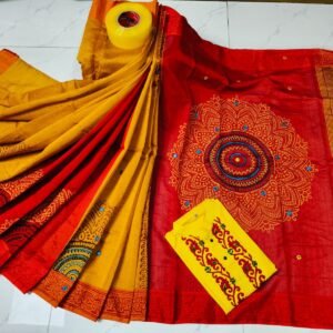 টাঙ্গাইল ধুপিয়ান সিল্ক শাড়ি পাঞ্জাবির কাপল ড্রেস