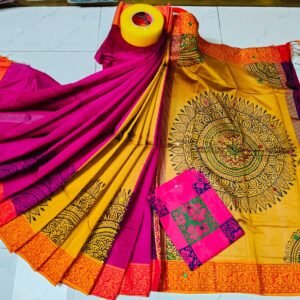 টাঙ্গাইল ধুপিয়ান সিল্ক শাড়ি পাঞ্জাবির কাপল ড্রেস