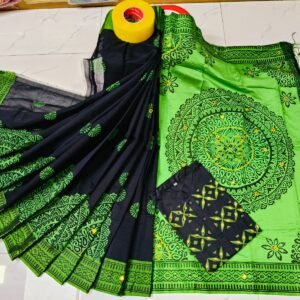 টাঙ্গাইল ধুপিয়ান সিল্ক শাড়ি পাঞ্জাবির কাপল ড্রেস