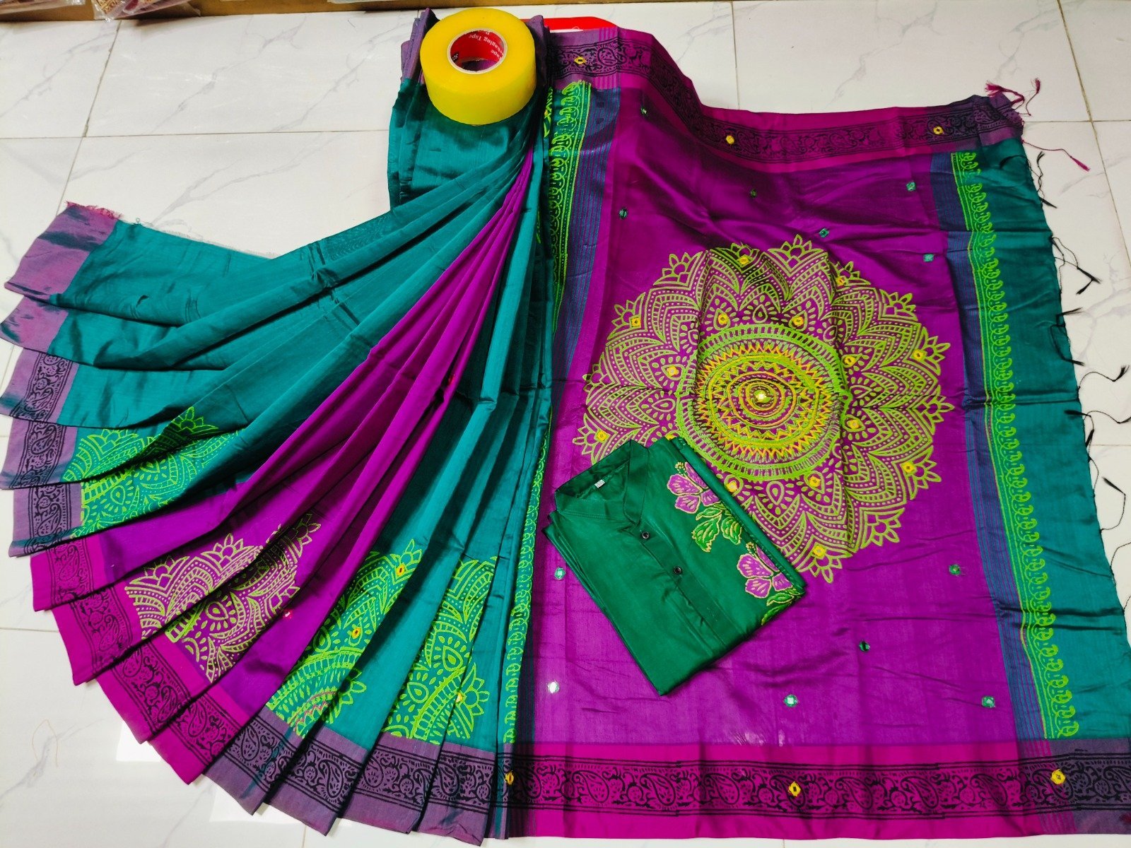 টাঙ্গাইল ধুপিয়ান সিল্ক শাড়ি পাঞ্জাবির কাপল ড্রেস