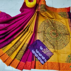 টাঙ্গাইল ধুপিয়ান সিল্ক শাড়ি পাঞ্জাবির কাপল ড্রেস